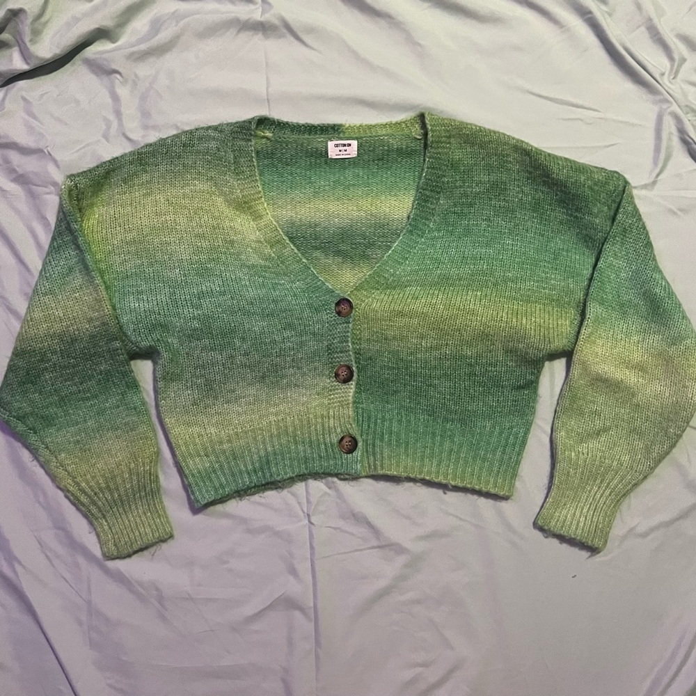 cotton on green cardigan